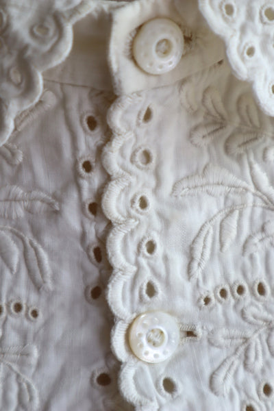 1860s~1870s Victorian Long Cotton Dress