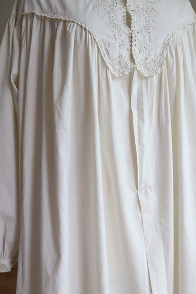 1860s~1870s Victorian Long Cotton Dress