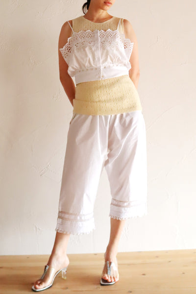 Handcrafted French Antique Petticoat Corset Cover Size L