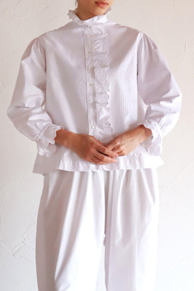 1910s–1920s French Hand-Embroidered Cotton Blouse