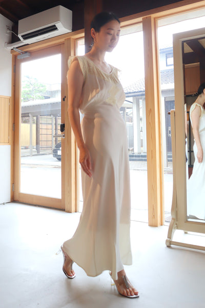 1930s Silk Crepe Lingerie Dress Size M~L