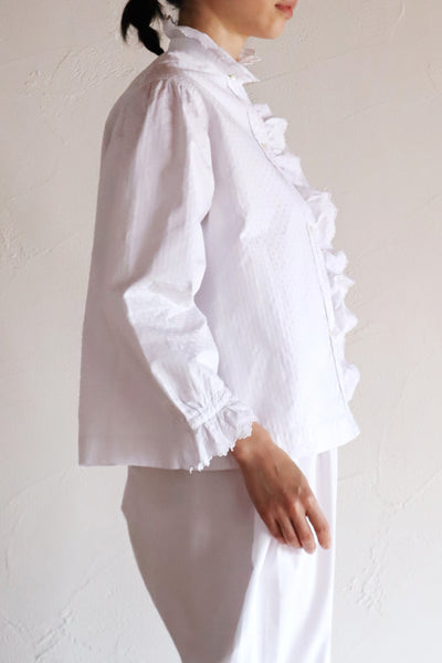 1910s–1920s French Hand-Embroidered Cotton Blouse