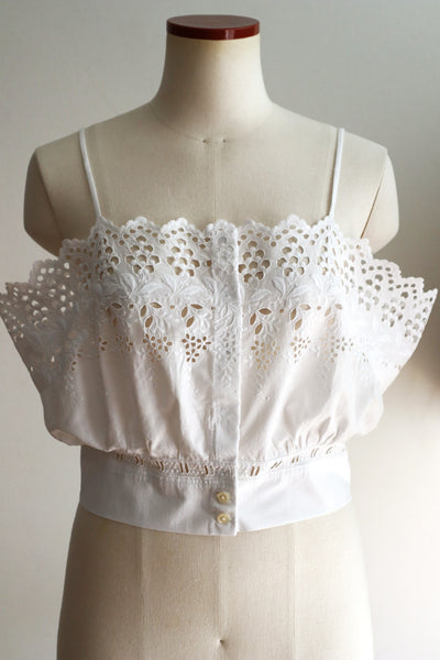 Handcrafted French Antique Petticoat Corset Cover Size L