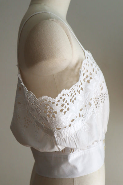 Handcrafted French Antique Petticoat Corset Cover Size L