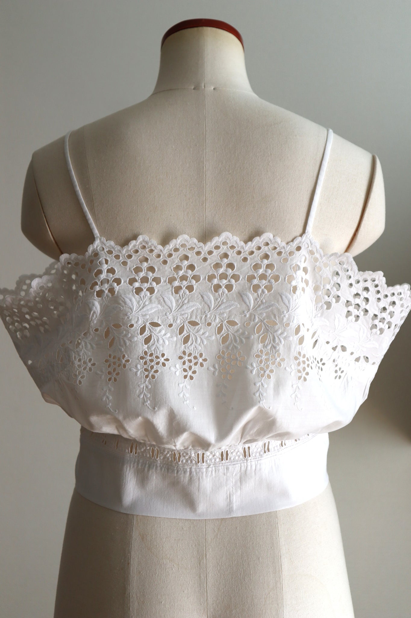 Handcrafted French Antique Petticoat Corset Cover Size L