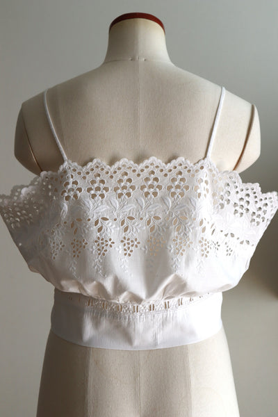 Handcrafted French Antique Petticoat Corset Cover Size L
