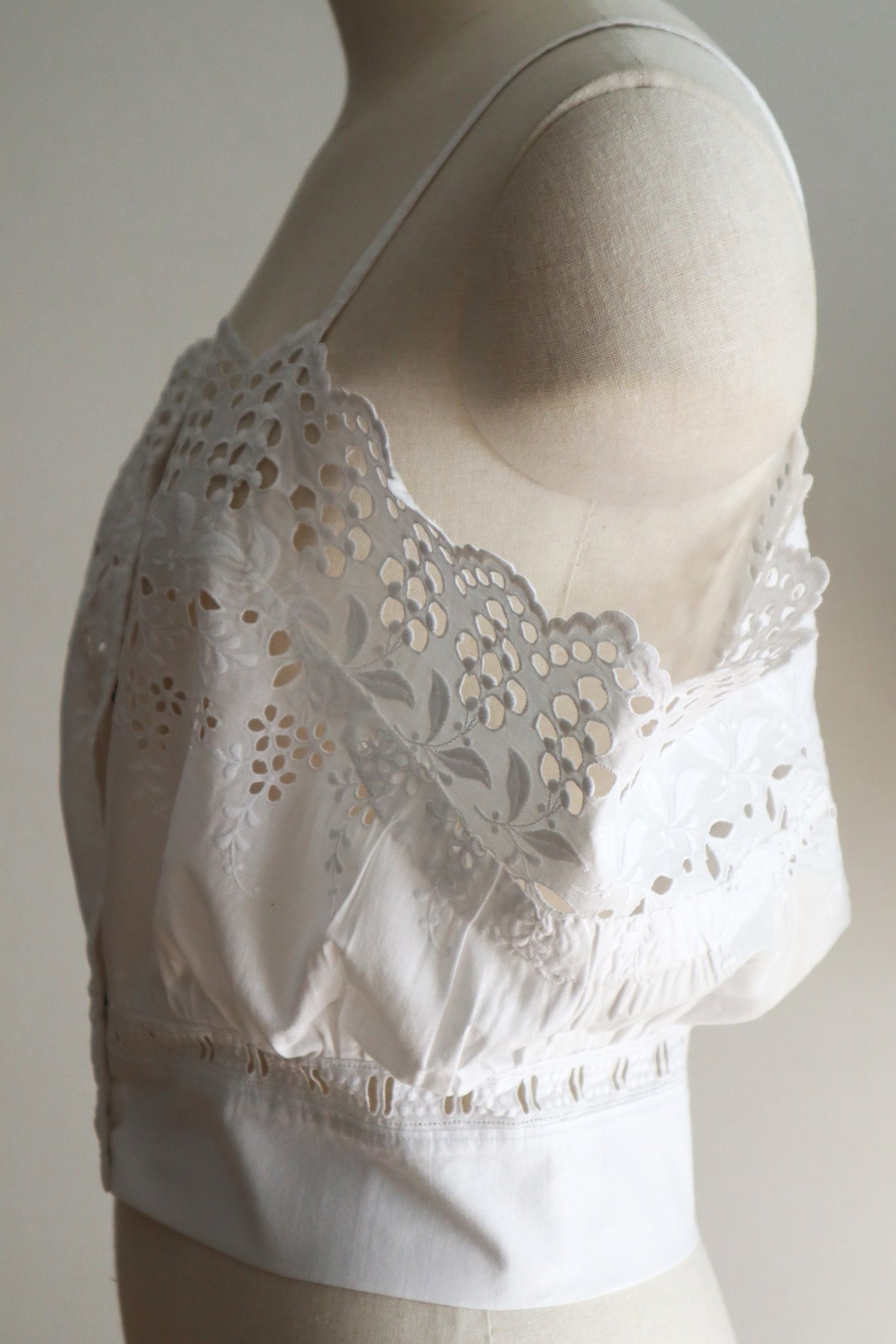 Handcrafted French Antique Petticoat Corset Cover Size L