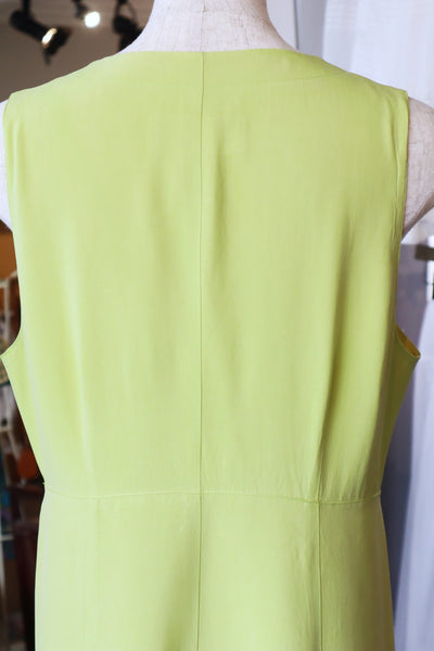 80s Lime Green Silk Dress