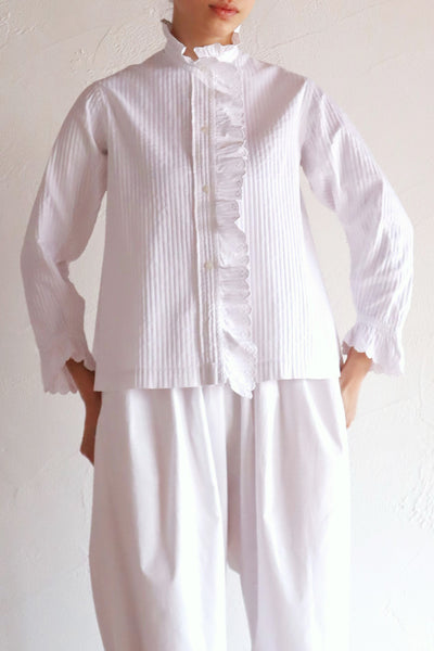 1910s French Hand-Finished Cotton Blouse