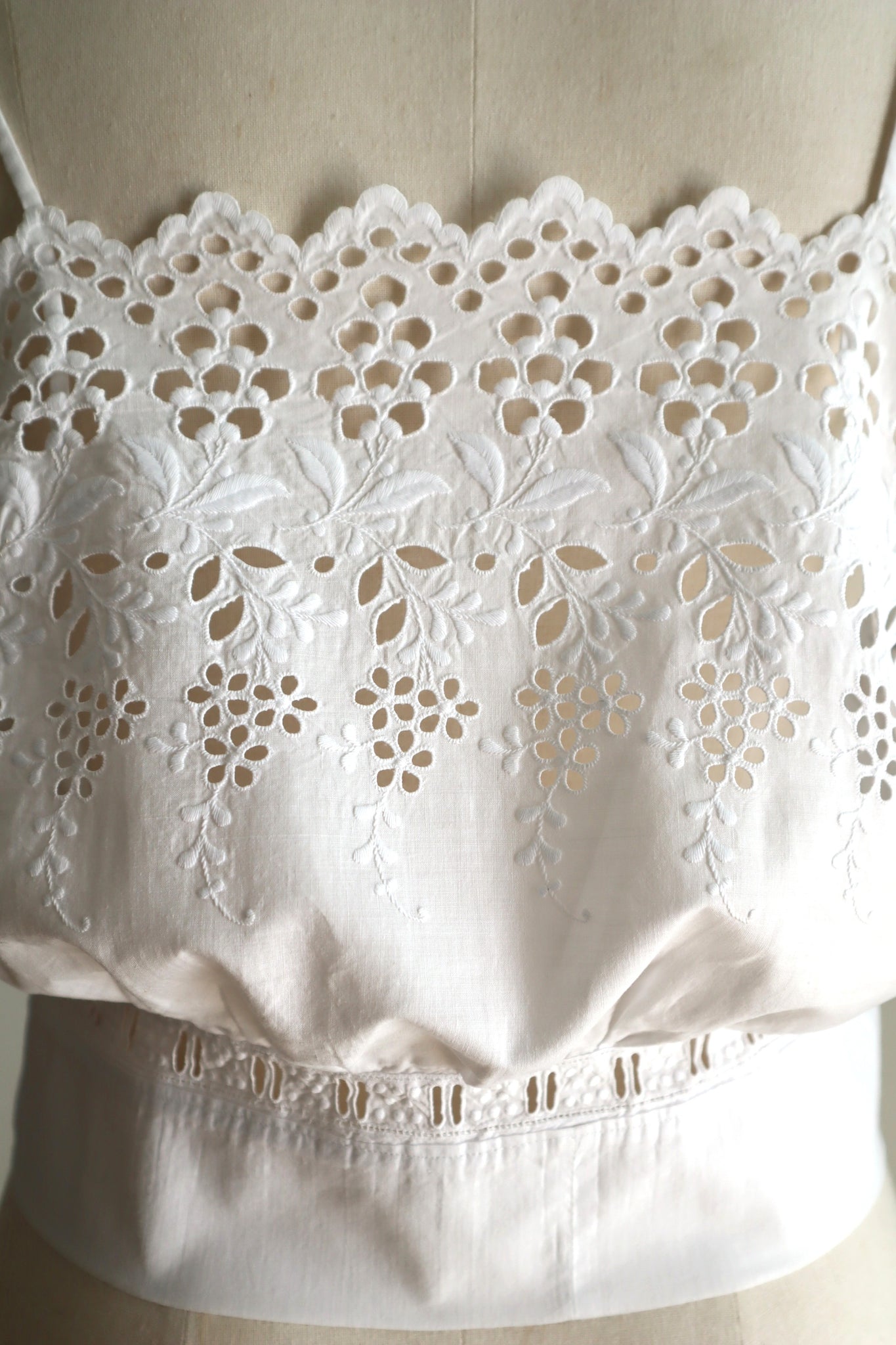 Handcrafted French Antique Petticoat Corset Cover Size L