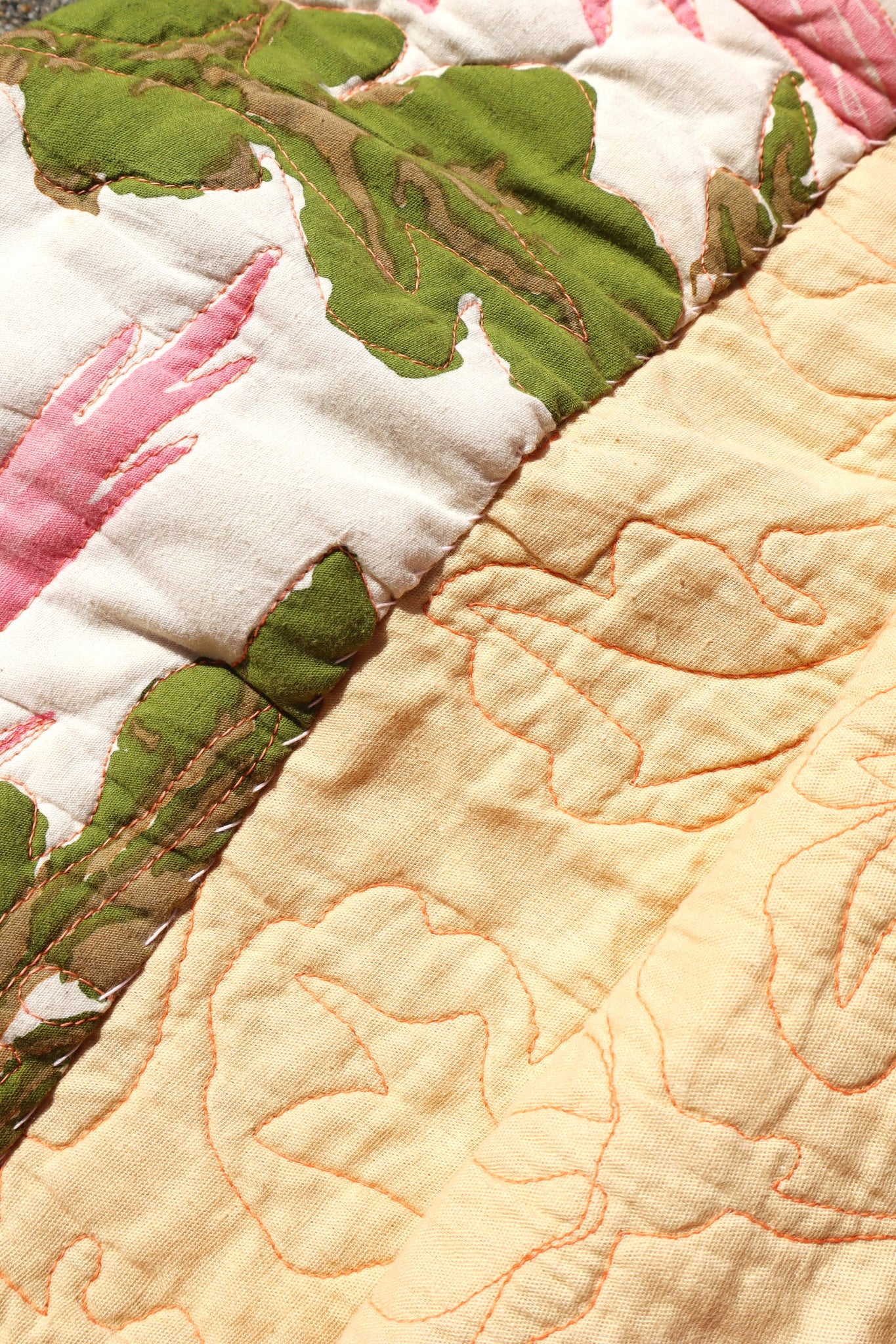 70s Pink Floral Quilted Skirt