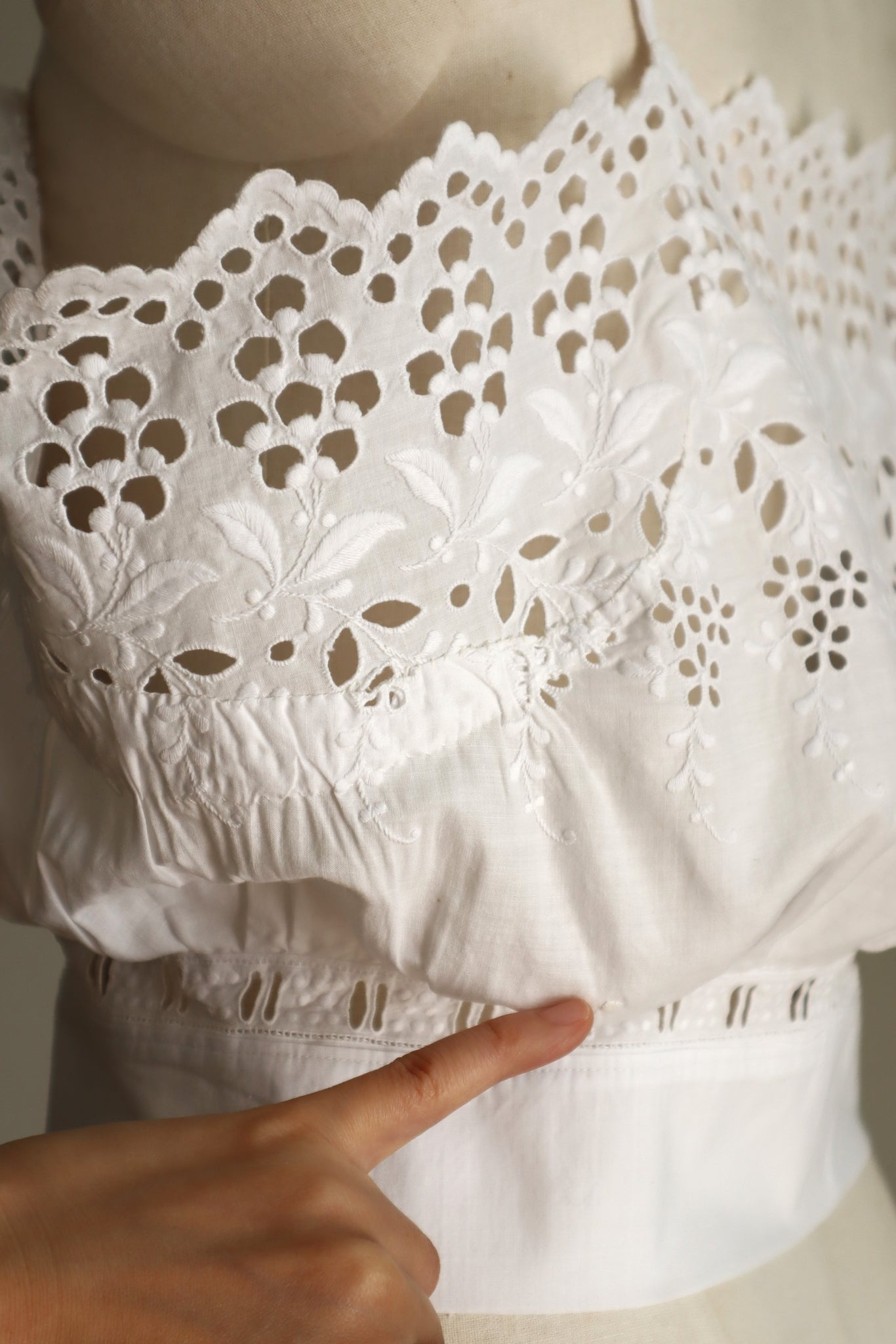 Handcrafted French Antique Petticoat Corset Cover Size L