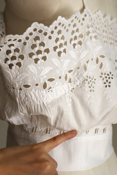 Handcrafted French Antique Petticoat Corset Cover Size L