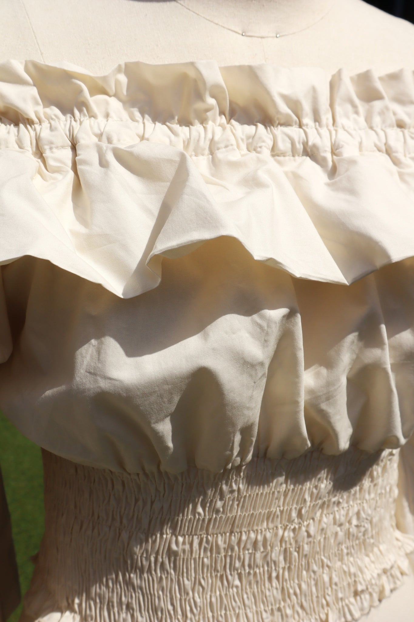 80s Off Shoulder Fluffy Blouse