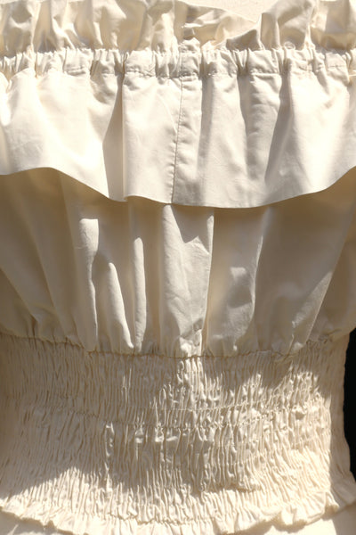 80s Off Shoulder Fluffy Blouse