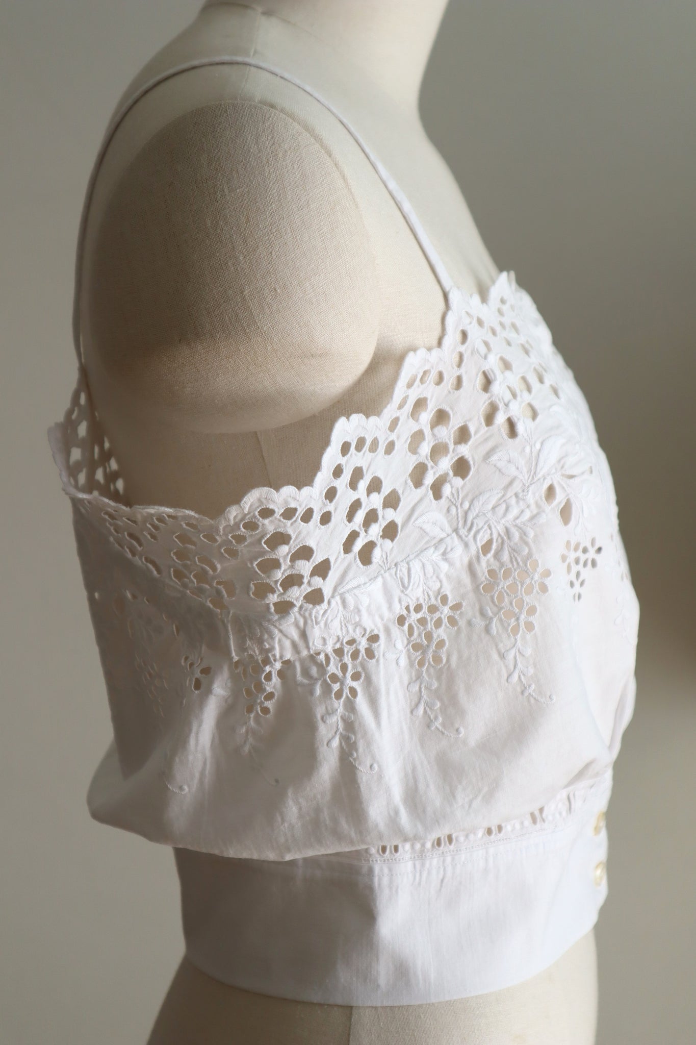 Handcrafted French Antique Petticoat Corset Cover Size M