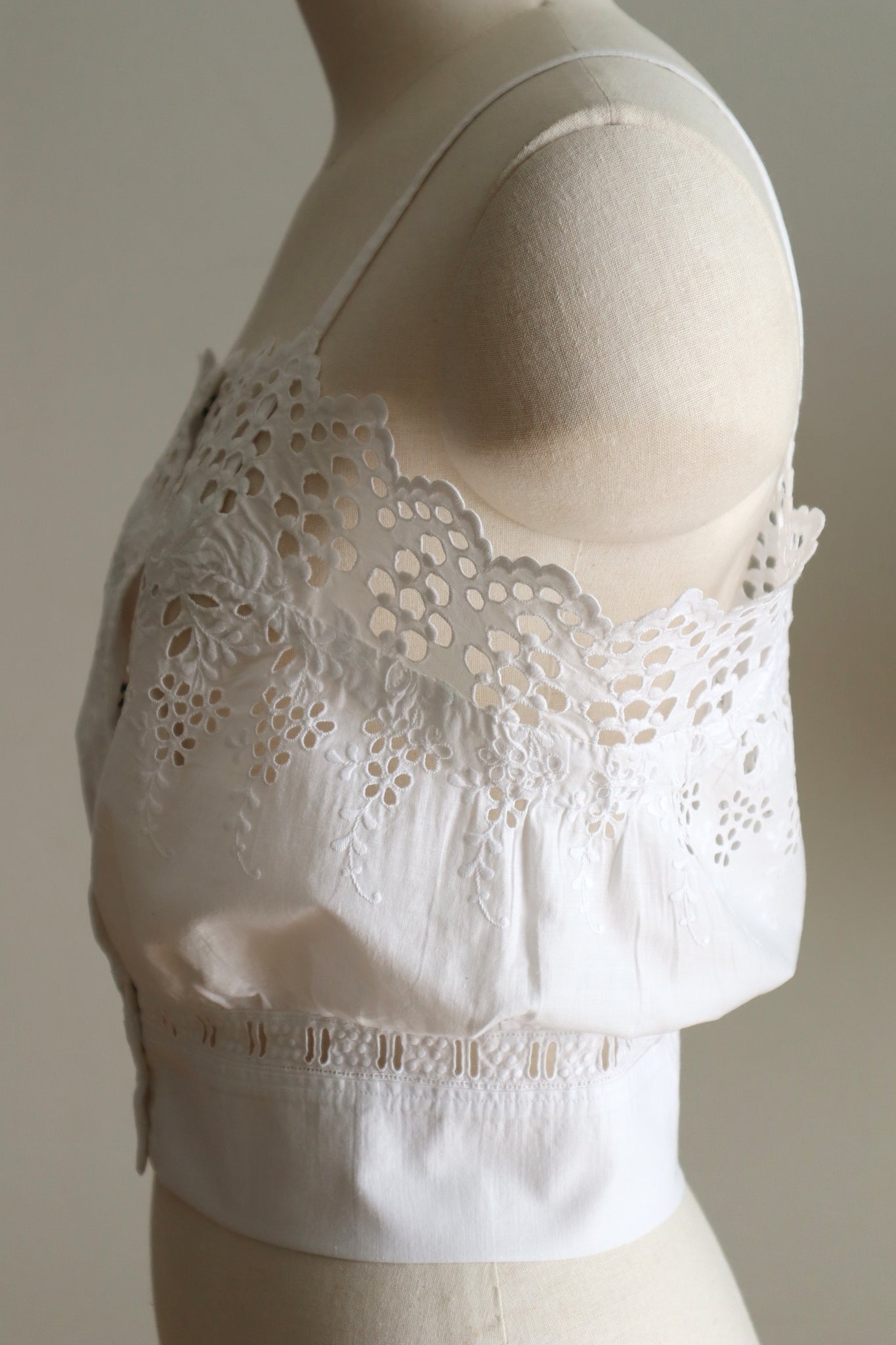 Handcrafted French Antique Petticoat Corset Cover Size M