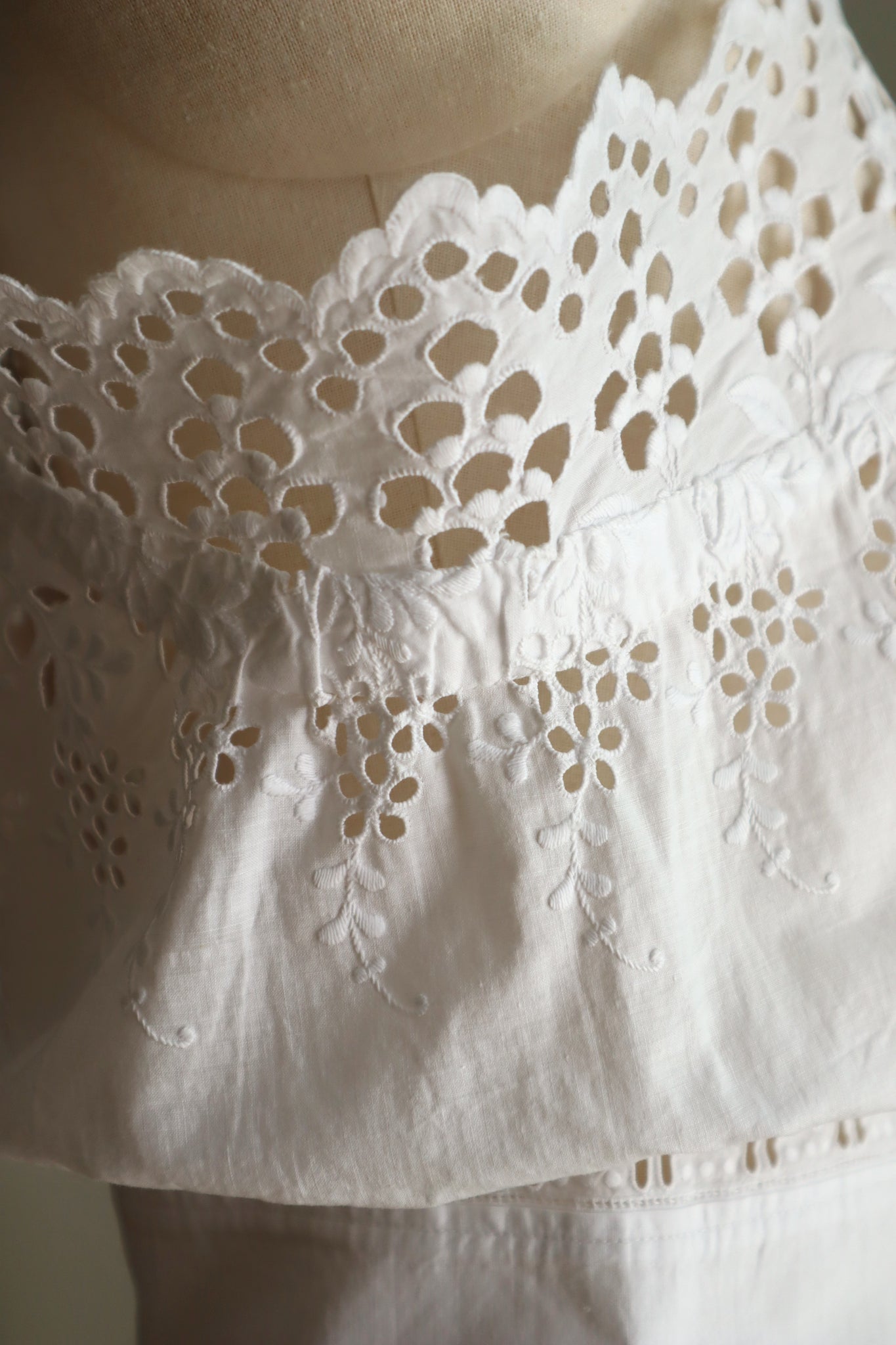 Handcrafted French Antique Petticoat Corset Cover Size M