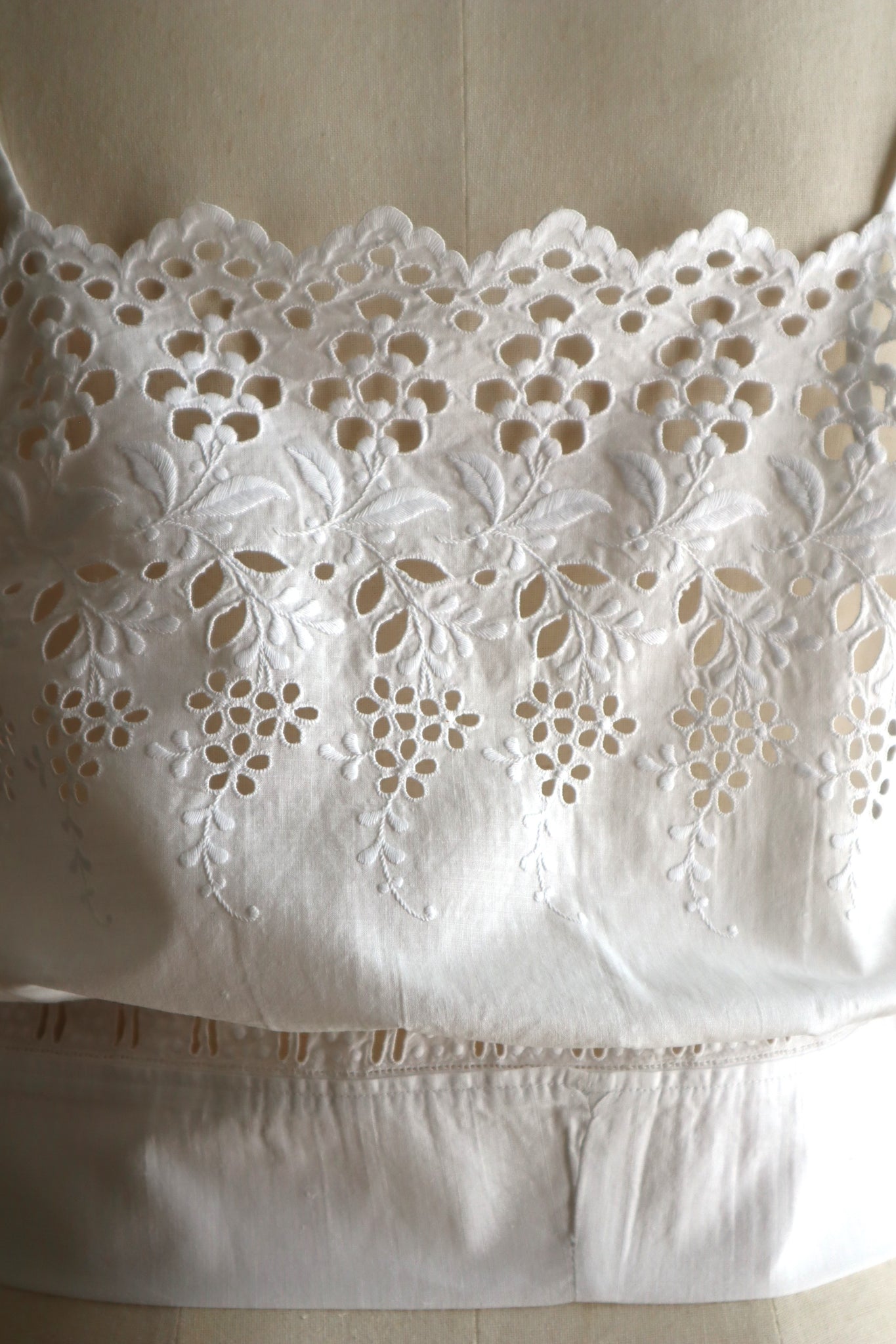 Handcrafted French Antique Petticoat Corset Cover Size M