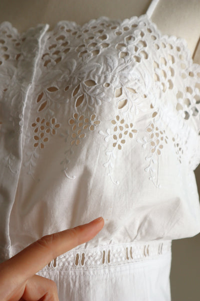Handcrafted French Antique Petticoat Corset Cover Size M