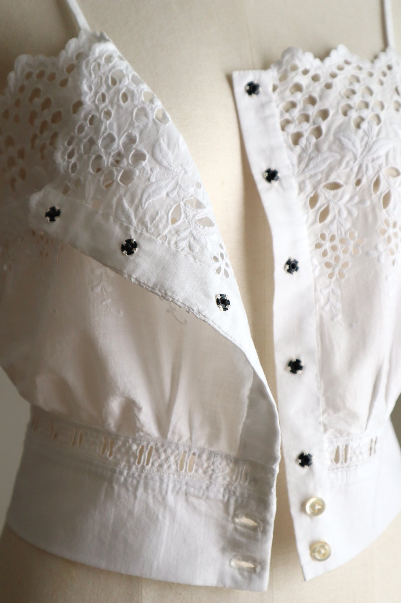 Handcrafted French Antique Petticoat Corset Cover Size M