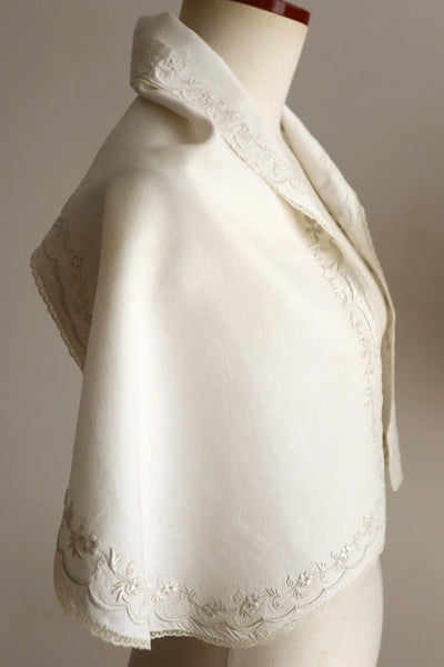 1900s–1910s British Edwardian Embroidered Bridal Cape