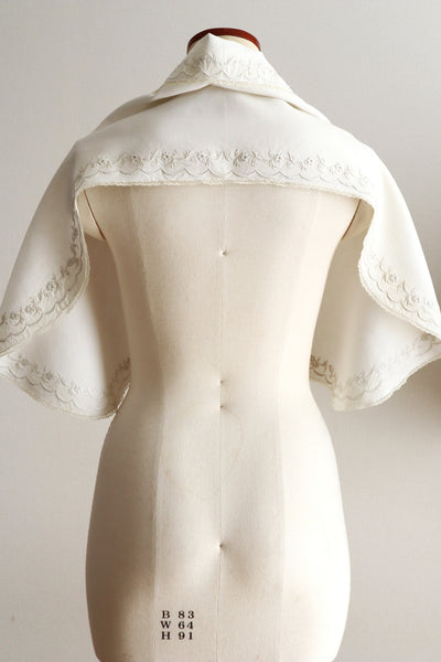 1900s–1910s British Edwardian Embroidered Bridal Cape