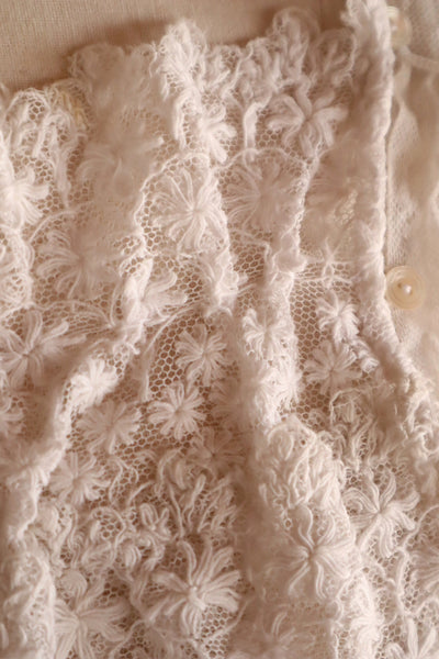 1890s–1900s Cotton Tulle Embroidered Cape Collar Dress
