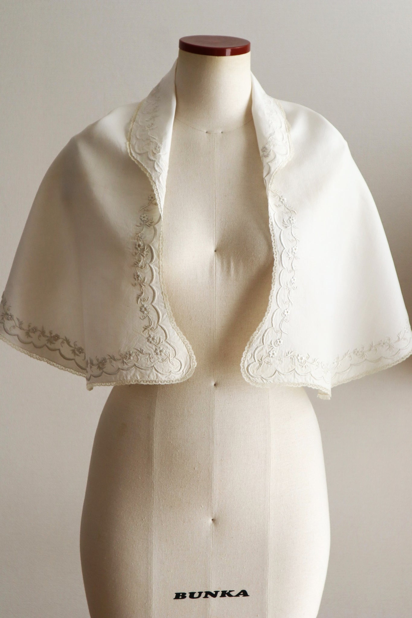 1900s–1910s British Edwardian Embroidered Bridal Cape
