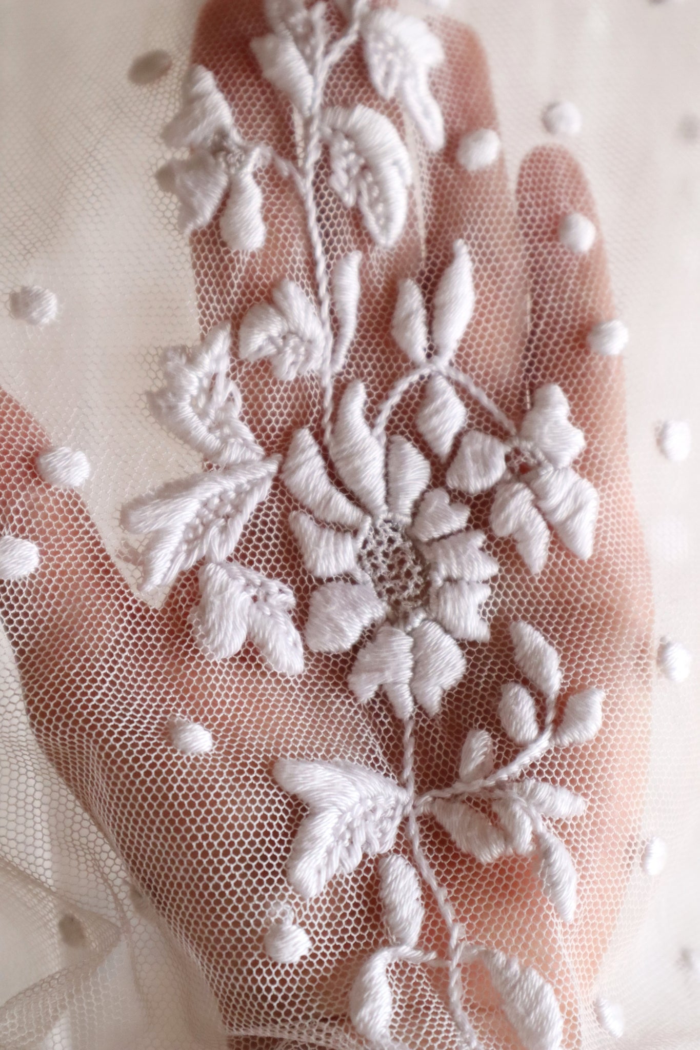 1890s–1900s Cotton Tulle Embroidered Cape Collar Dress