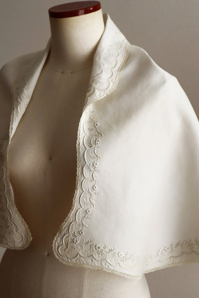 1900s–1910s British Edwardian Embroidered Bridal Cape
