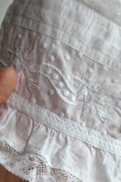 1900s Botanical Embroidery Cotton Blouse