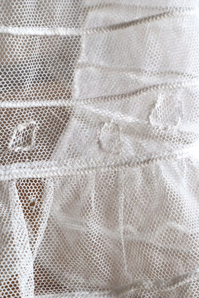 1890s–1900s Cotton Tulle Embroidered Cape Collar Dress