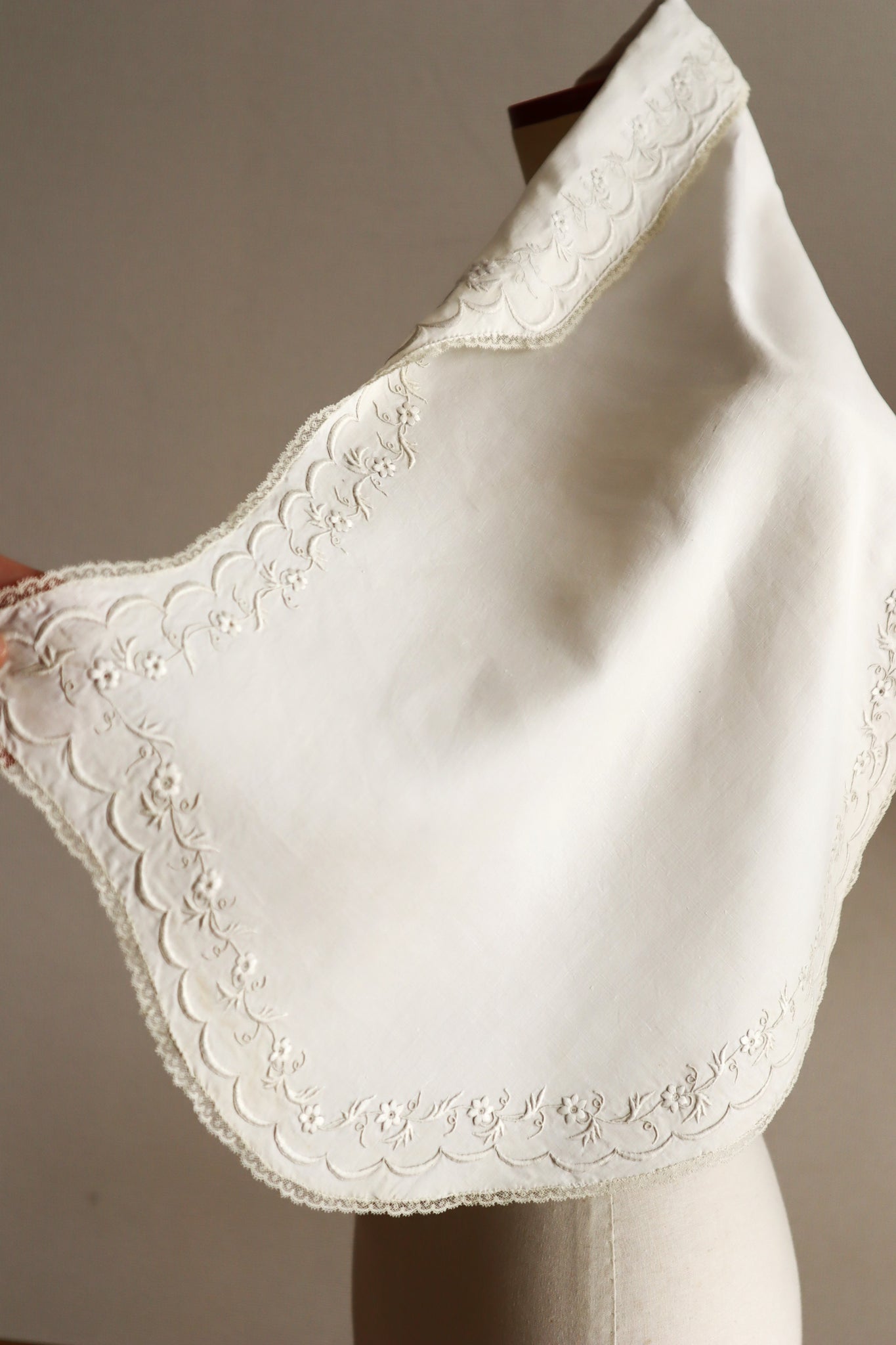 1900s–1910s British Edwardian Embroidered Bridal Cape