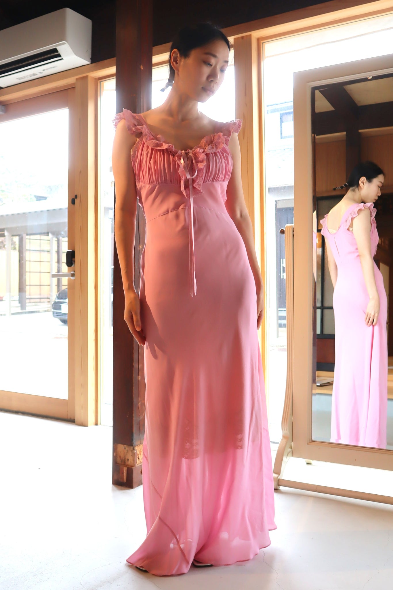 1940s Lavender Pink Lingerie Dress Size S