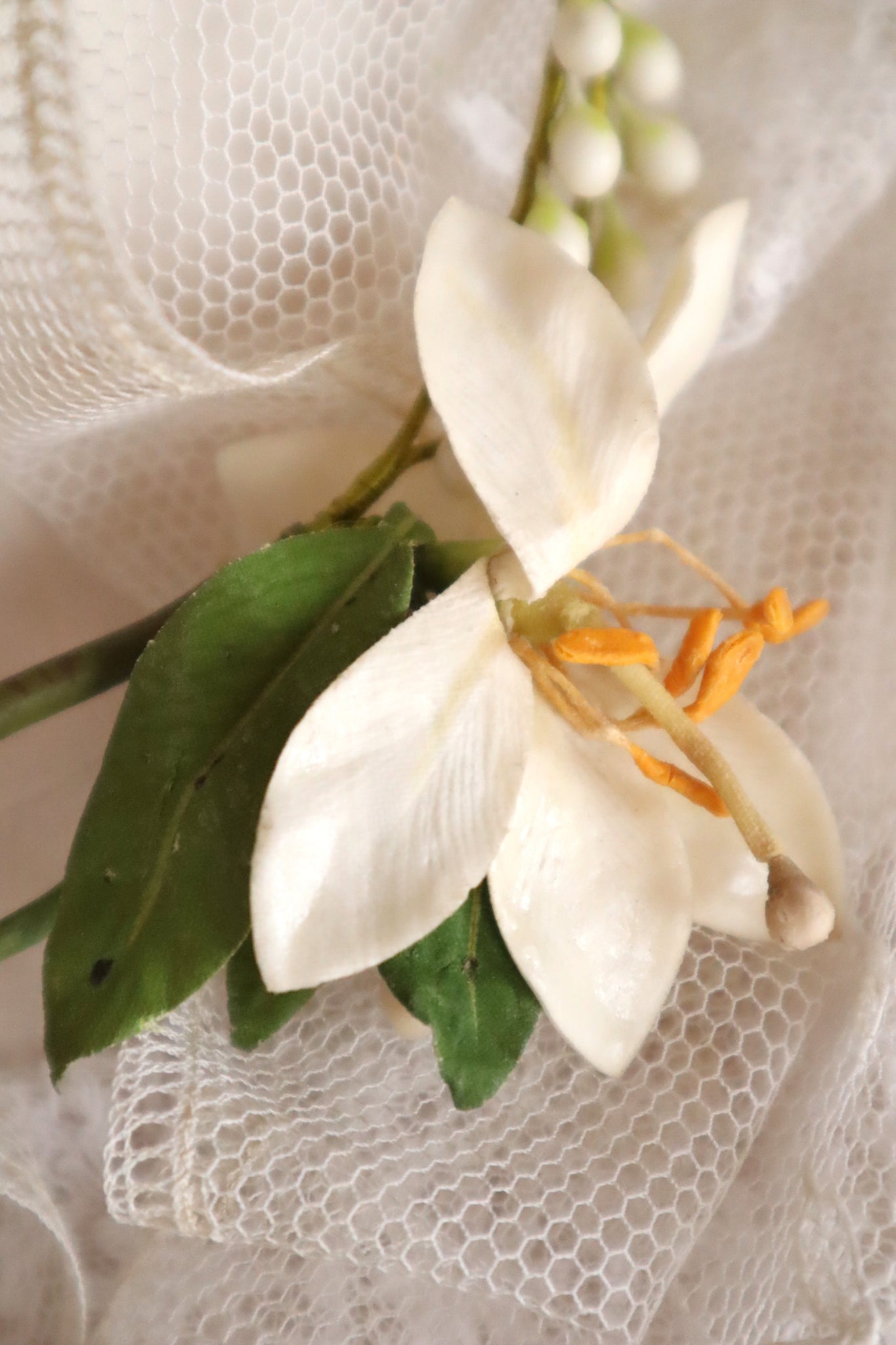1920s French Orange Blossom Bridal Parure Set in Original Box