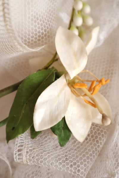 1920s French Orange Blossom Bridal Parure Set in Original Box