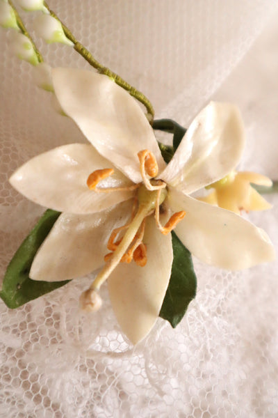 1920s French Orange Blossom Bridal Parure Set in Original Box