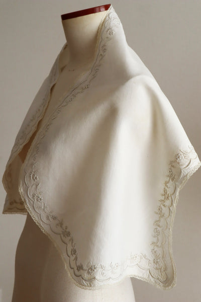 1900s–1910s British Edwardian Embroidered Bridal Cape