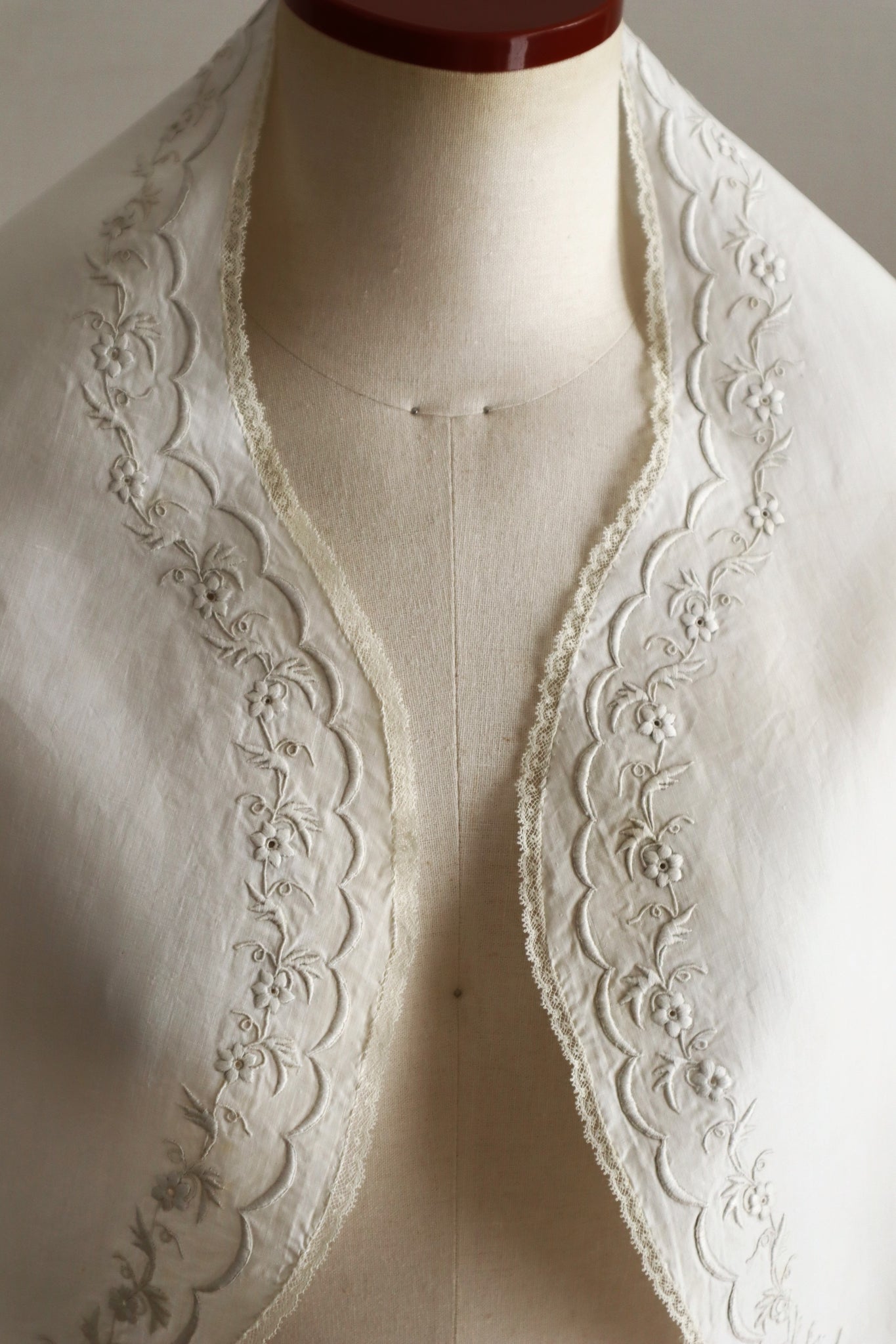 1900s–1910s British Edwardian Embroidered Bridal Cape