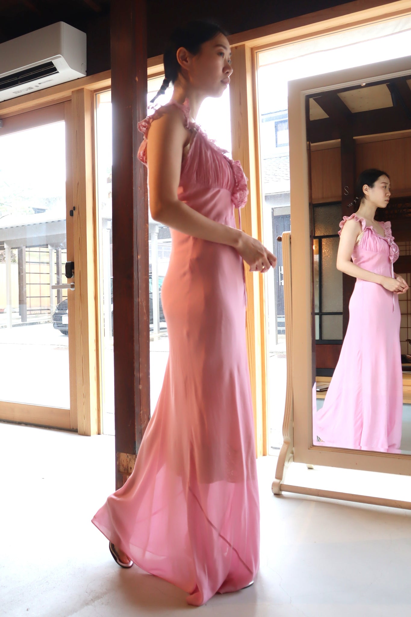 1940s Lavender Pink Lingerie Dress Size S