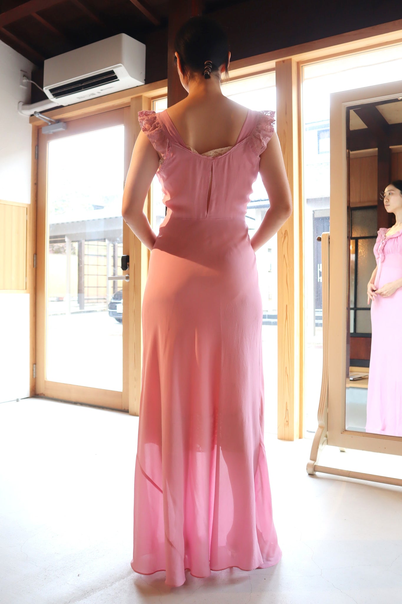 1940s Lavender Pink Lingerie Dress Size S