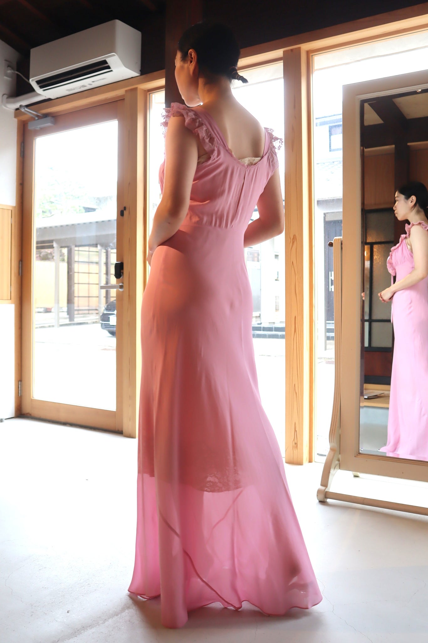 1940s Lavender Pink Lingerie Dress Size S