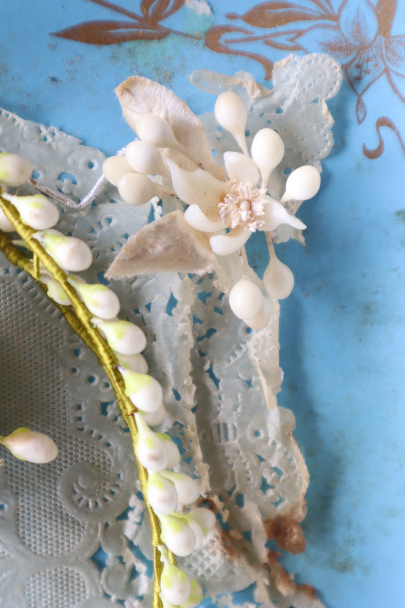1920s French Orange Blossom Bridal Parure Set in Original Box
