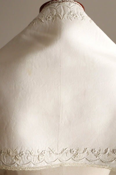 1900s–1910s British Edwardian Embroidered Bridal Cape