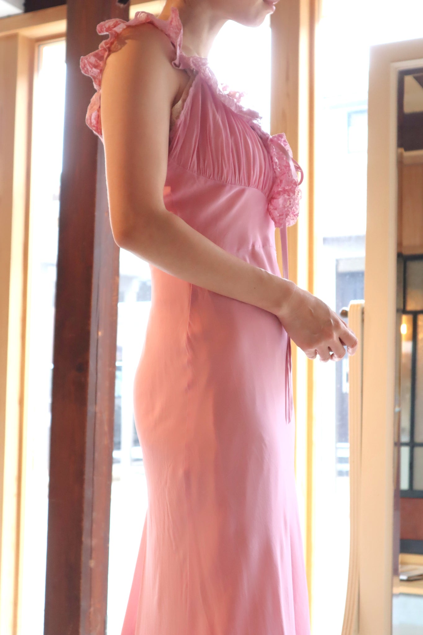 1940s Lavender Pink Lingerie Dress Size S