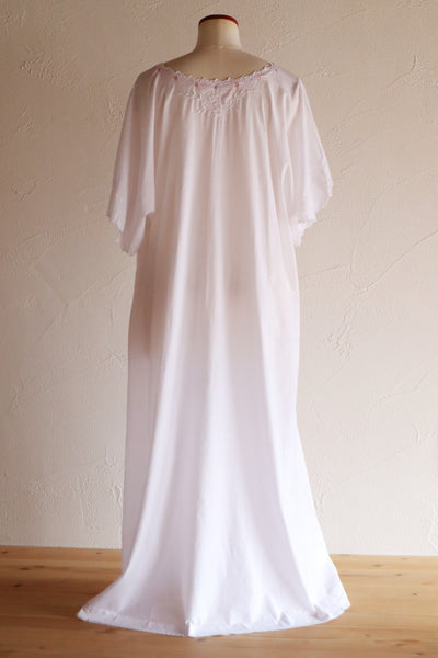 1920s–1930s Handmade French Cotton Nightdress with Hand Embroidery
