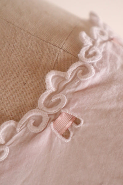 1920s–1930s Handmade French Cotton Nightdress with Hand Embroidery