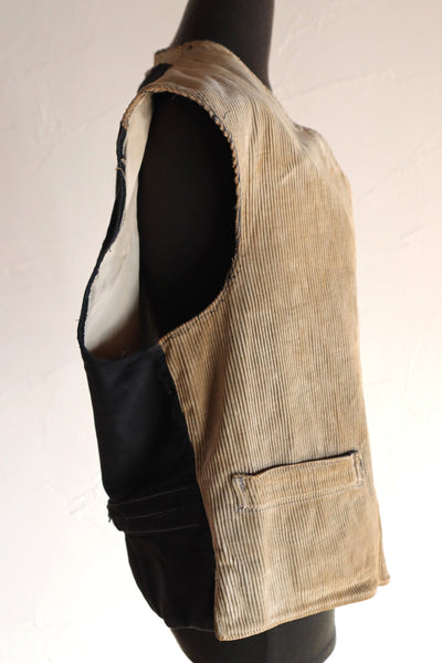 1930s-1940s Le Mont-Saint-Michel French Corduroy Work Vest