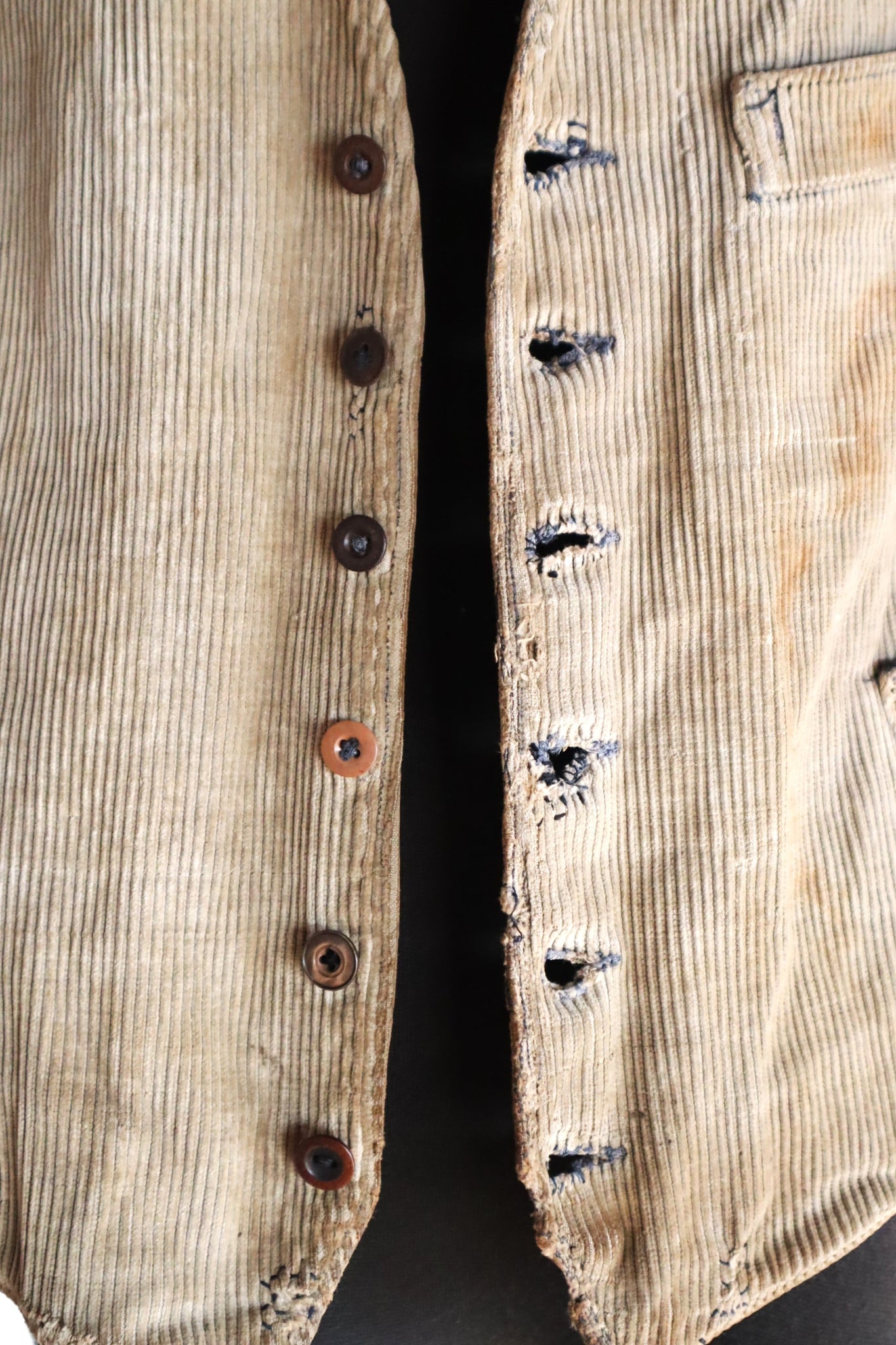 1930s-1940s Le Mont-Saint-Michel French Corduroy Work Vest